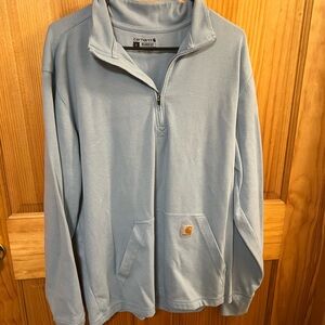 Carhartt Men's Light Blue Zip-Up Sweater